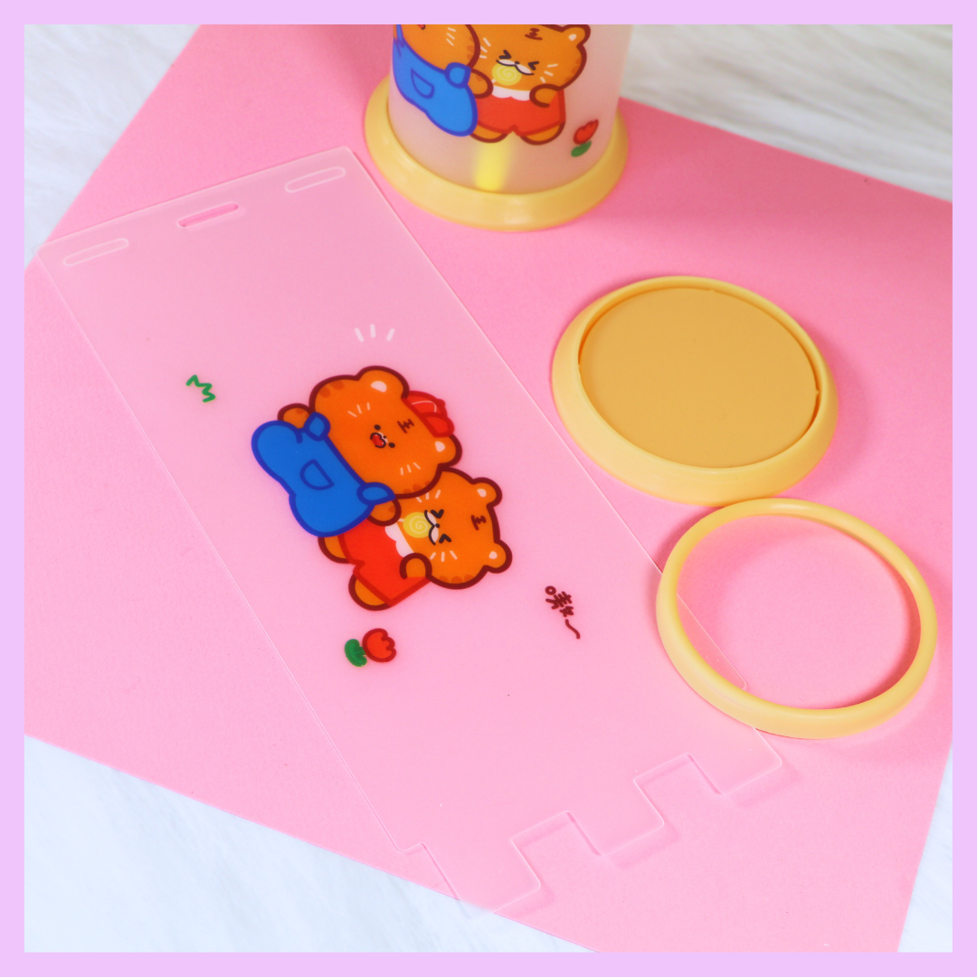 Brown kawaii DIY pen stand craft kit