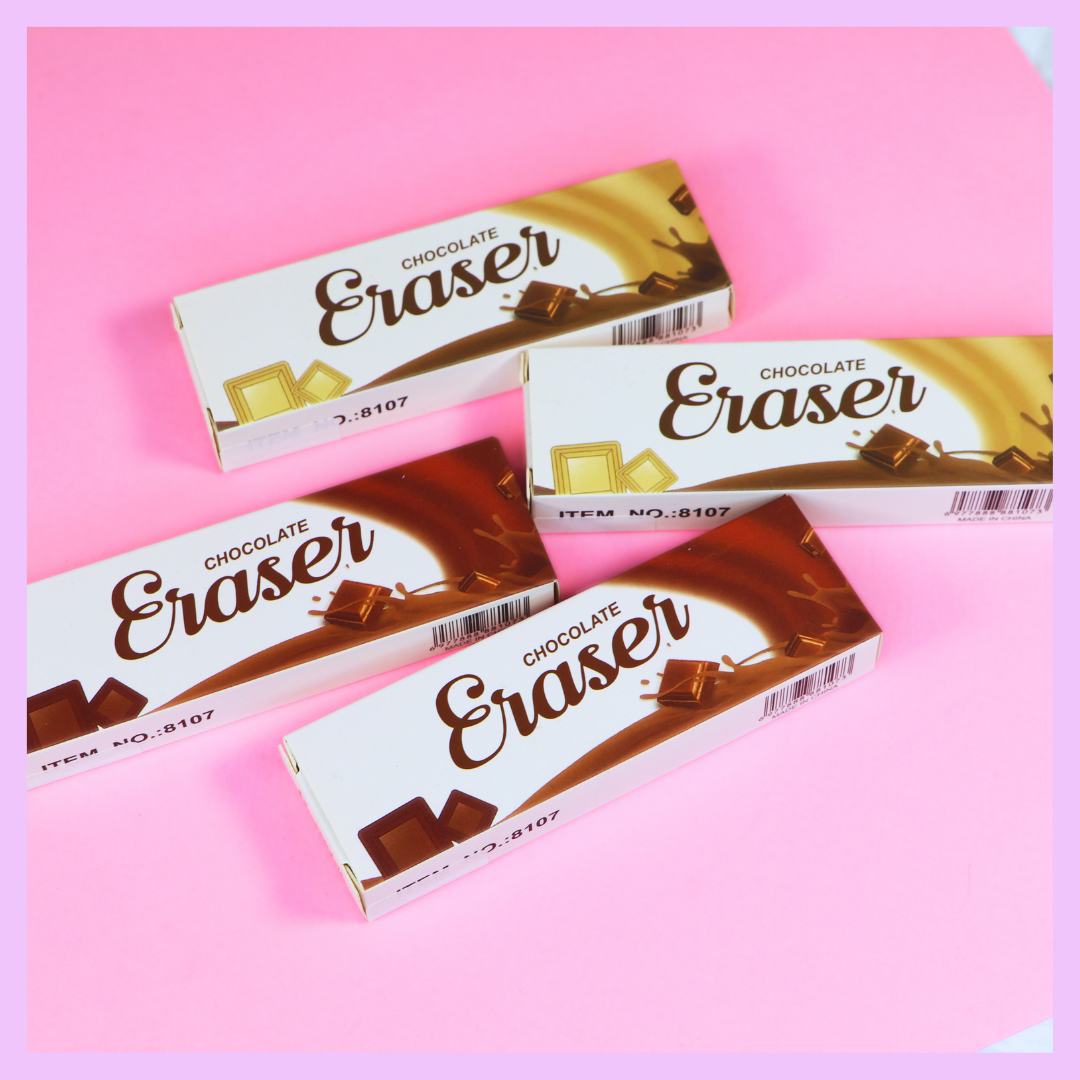 Chocolate shaped eraser for school stationery