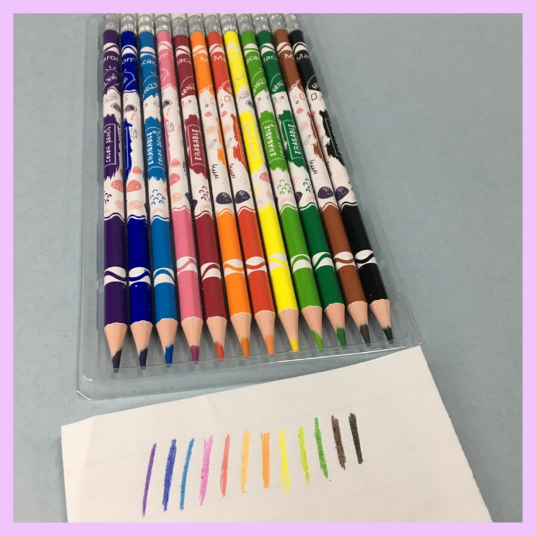 Erasable Color Pencils with Eraser
