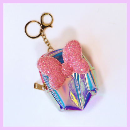 Holographic Bow coin pouch Keychain