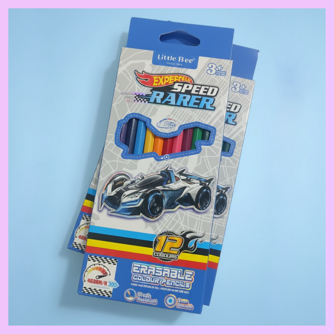 Erasable Color Pencil - Car Theme - 12 shades