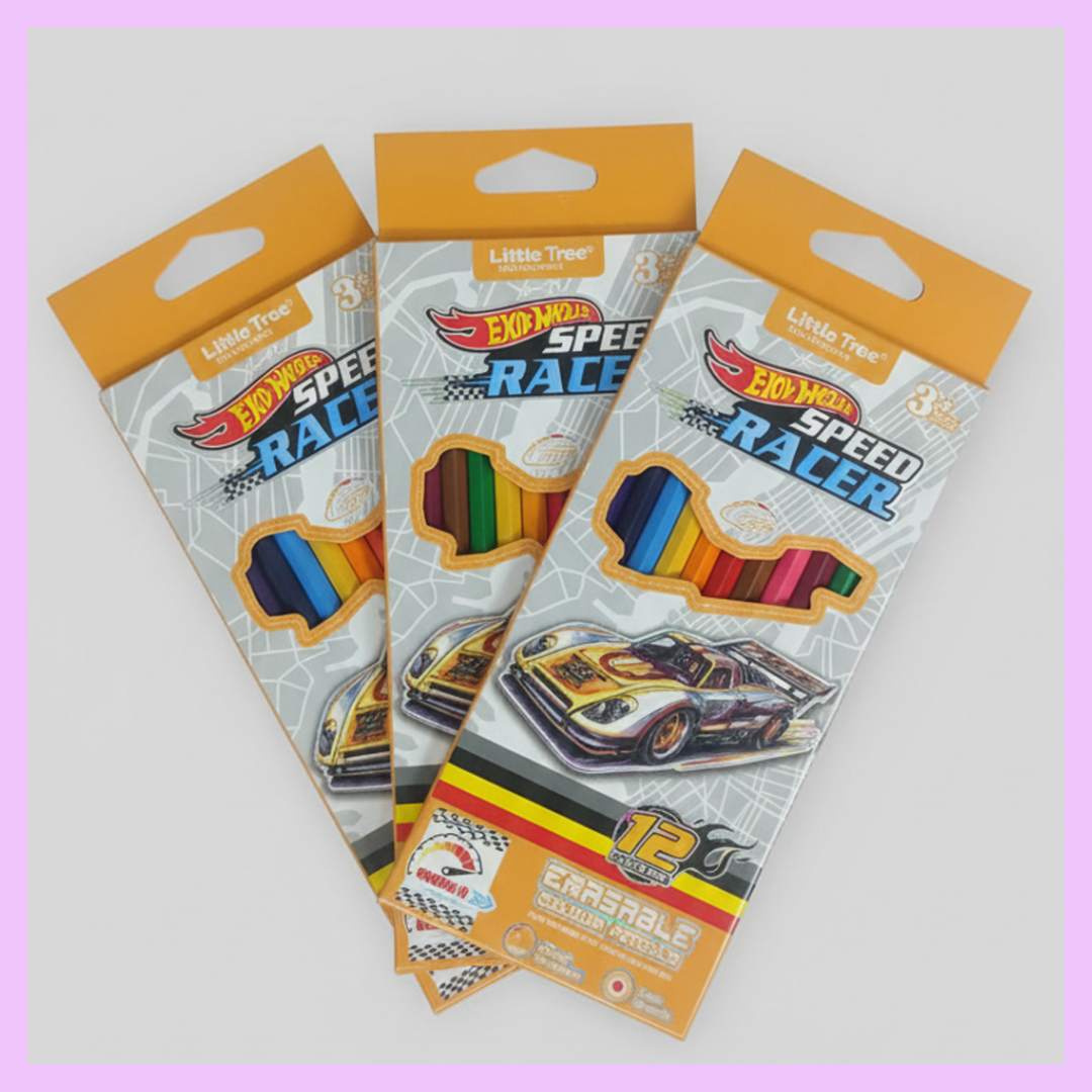 Erasable Color Pencil - Car Theme - 12 shades
