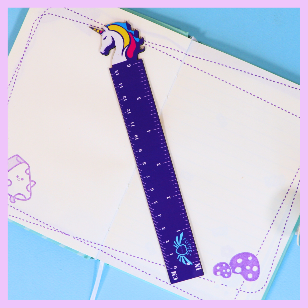 Navy wooden unicorn ruler
