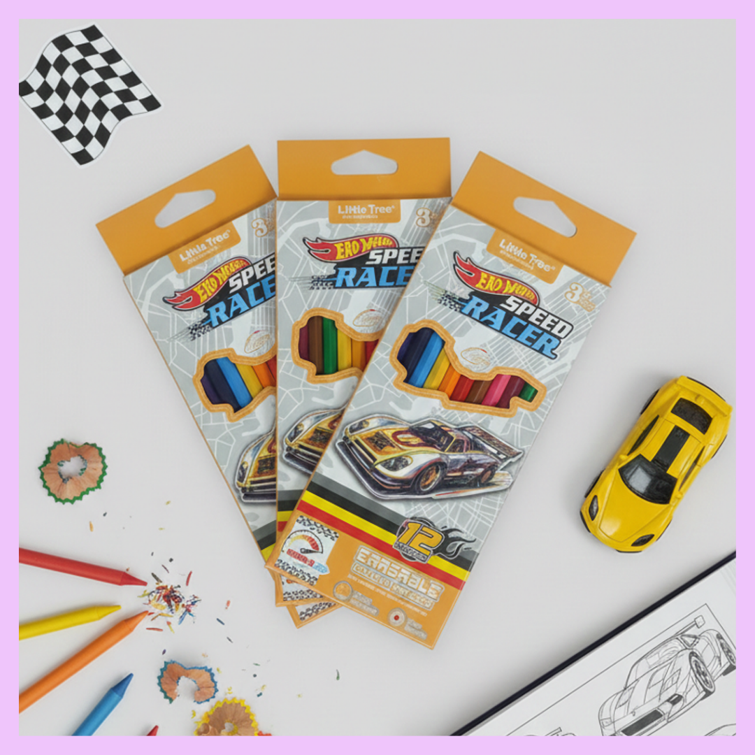 Erasable Color Pencil - Car Theme - 12 shades
