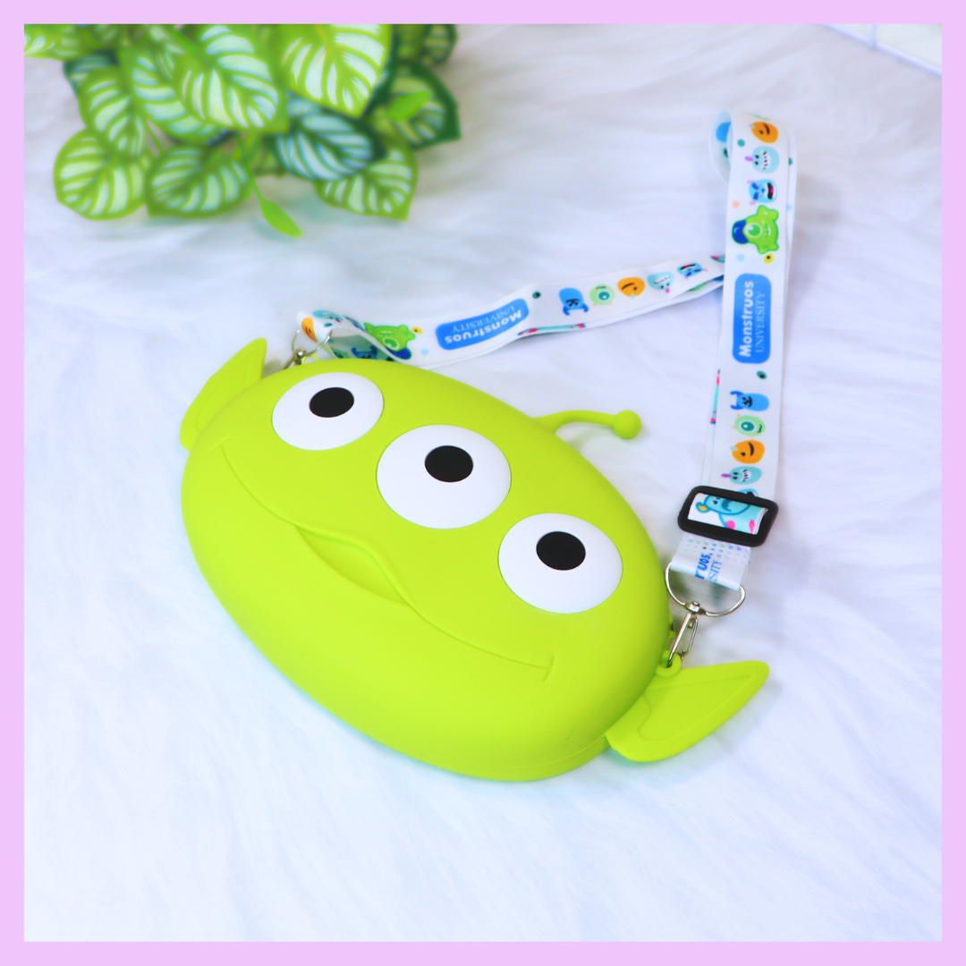 Toy Story Alien silicone sling bag side view