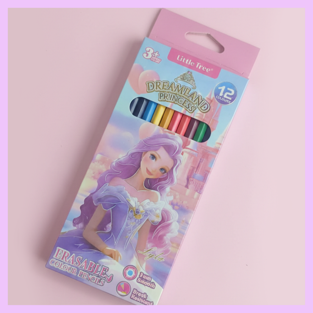 Erasable Color Pencil - Princess Theme - 12 shades