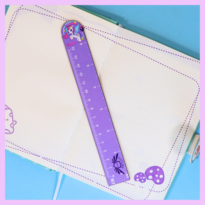 Purple wooden unicorn ruler