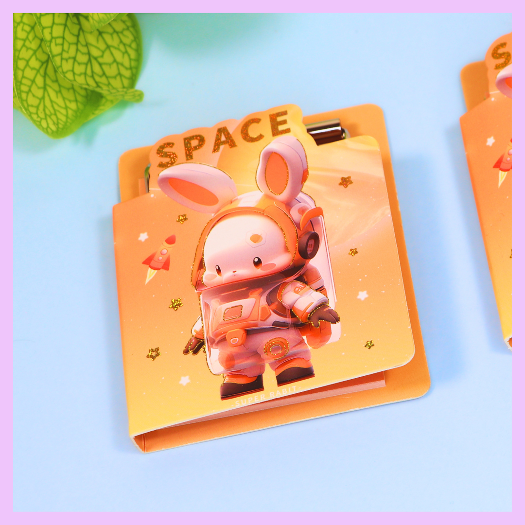Space theme diary with pad in orange