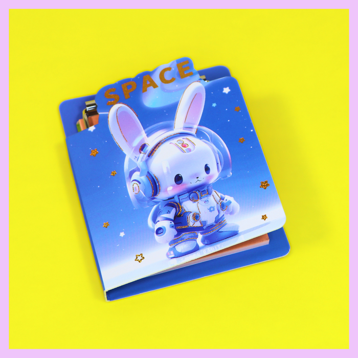 Space theme diary with pad in blue