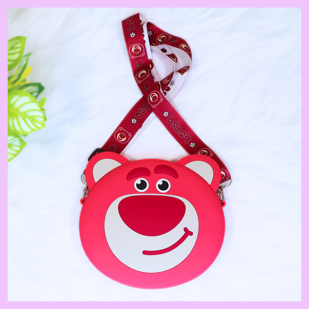 Silicone Sling Bag for Kids - Lotso Face
