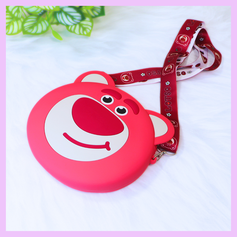 Lotso face silicone sling bag for kids