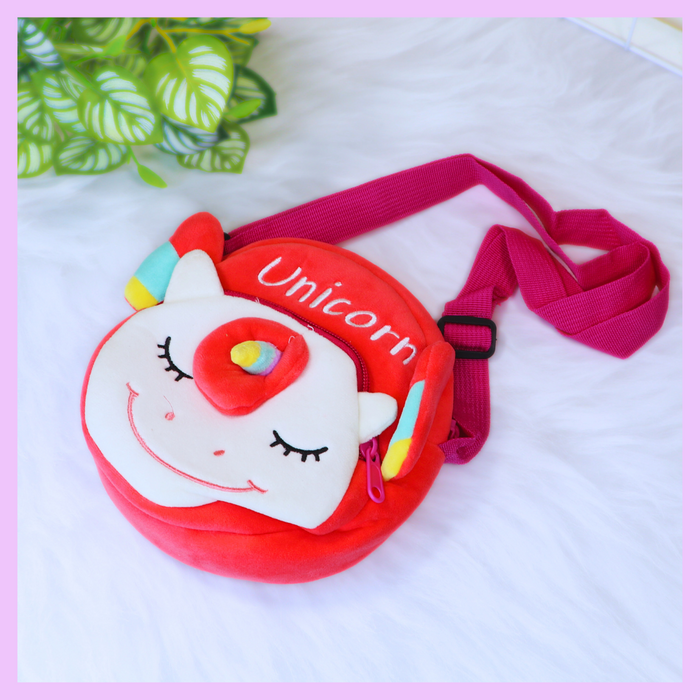 Red unicorn sling bag