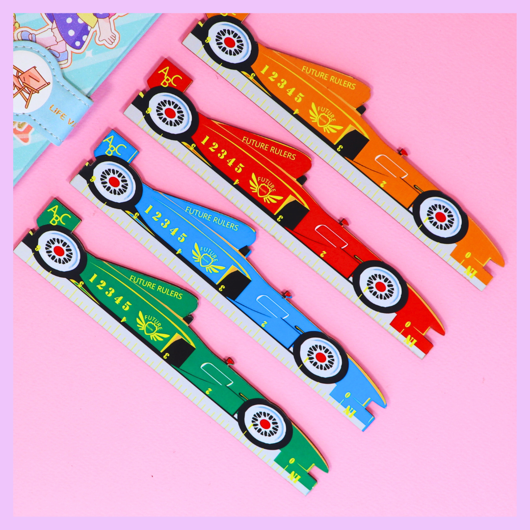 Wooden car ruler for kids