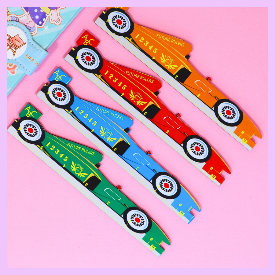 Wooden car ruler for kids