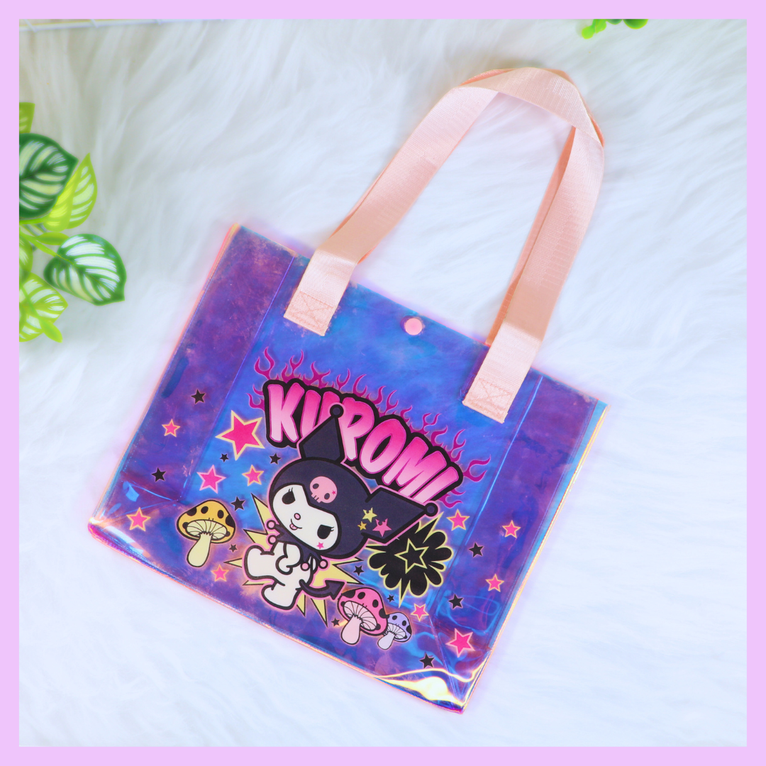 Kuromi holographic tote bag alternate view
