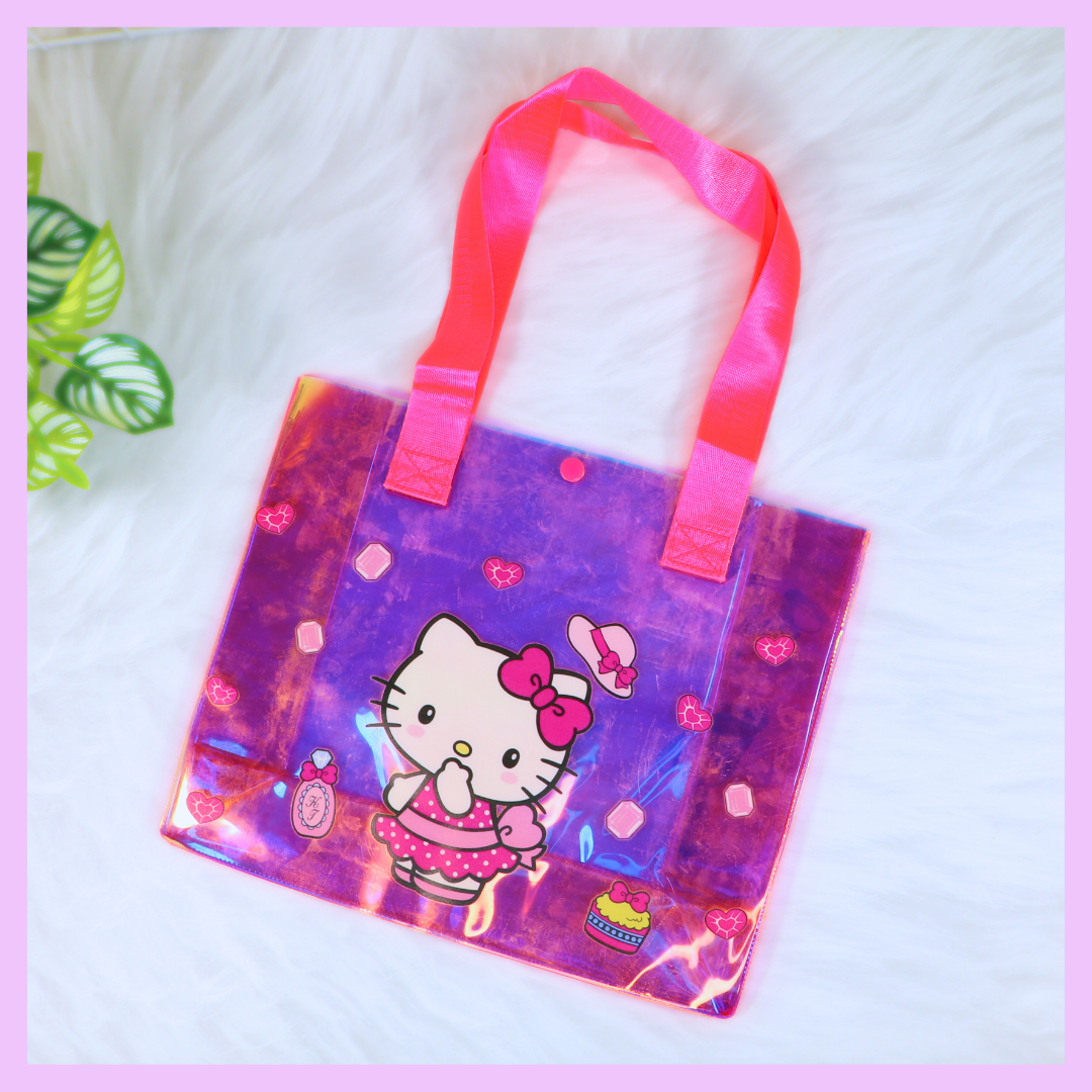 Hello Kitty holographic tote bag for everyday use