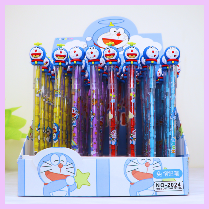 Doremon push pencil character design for school stationery