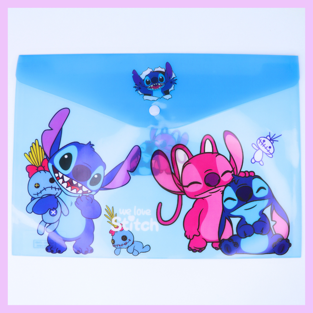 Light blue Stitch A4 folder design
