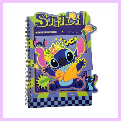 Stitch Notebook Luck Variant featuring cute Disney-inspired Stitch artwork, kawaii stationery notebook for school and journaling.