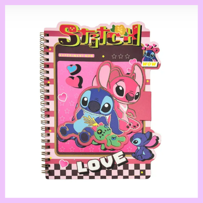 Stitch Notebook Love Variant with adorable Stitch character design, cute notebook for students and stationery lovers.