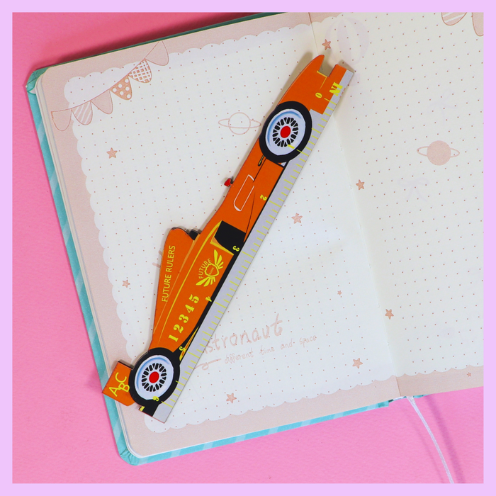 Yellow wooden car ruler