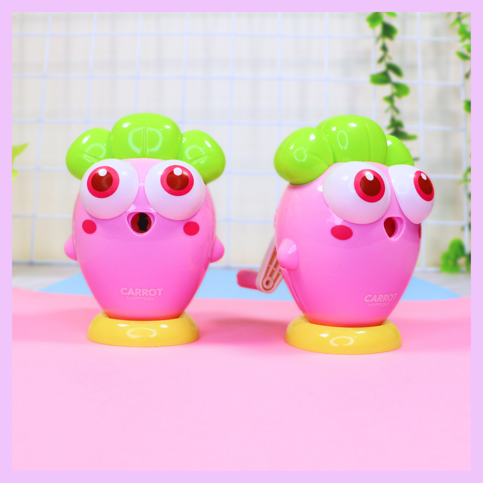 Pink carrot themed pencil sharpener