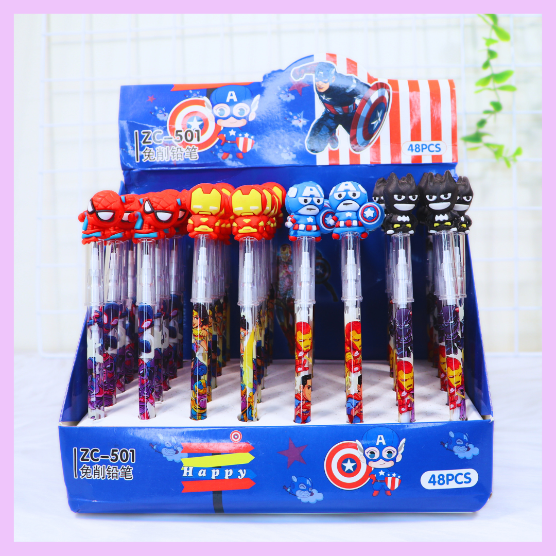 Avengers push pencil character design for school stationery