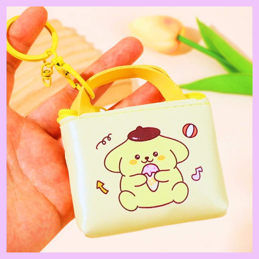 Pompompurin Sanrio purse keychain