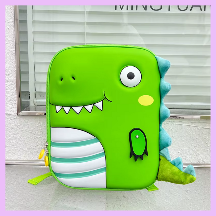 Green dinosaur teeth hard shell bag