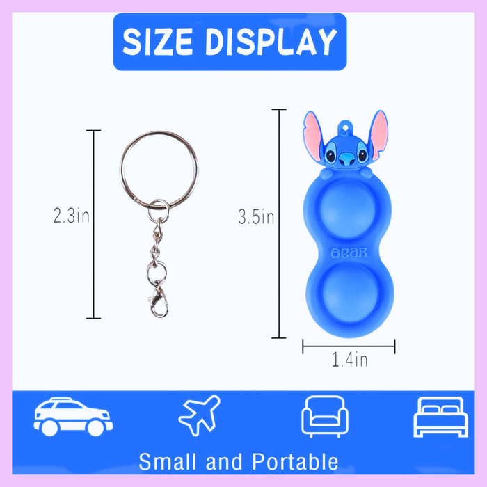 Silicone pop it key chain character