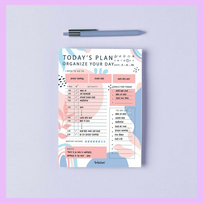 Daily planner alternate page and cover view