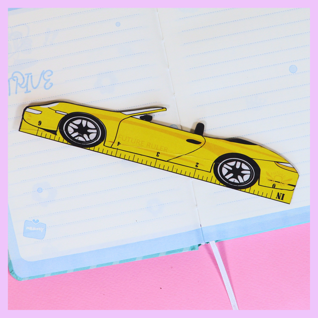 Yellow wooden car ruler