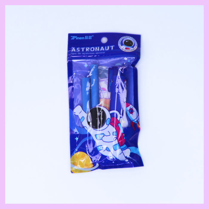 Space-themed clutch eraser design