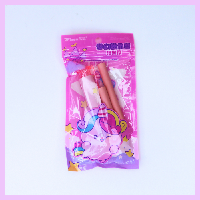 Unicorn clutch eraser design