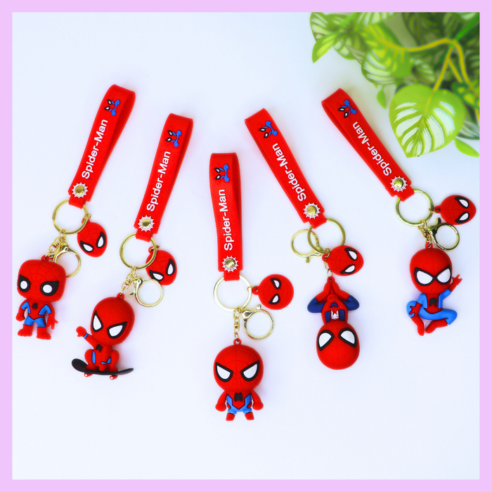 Spider-Man character keychain for bags and backpacks