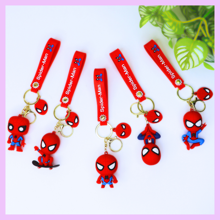 Spider-Man character keychain for bags and backpacks