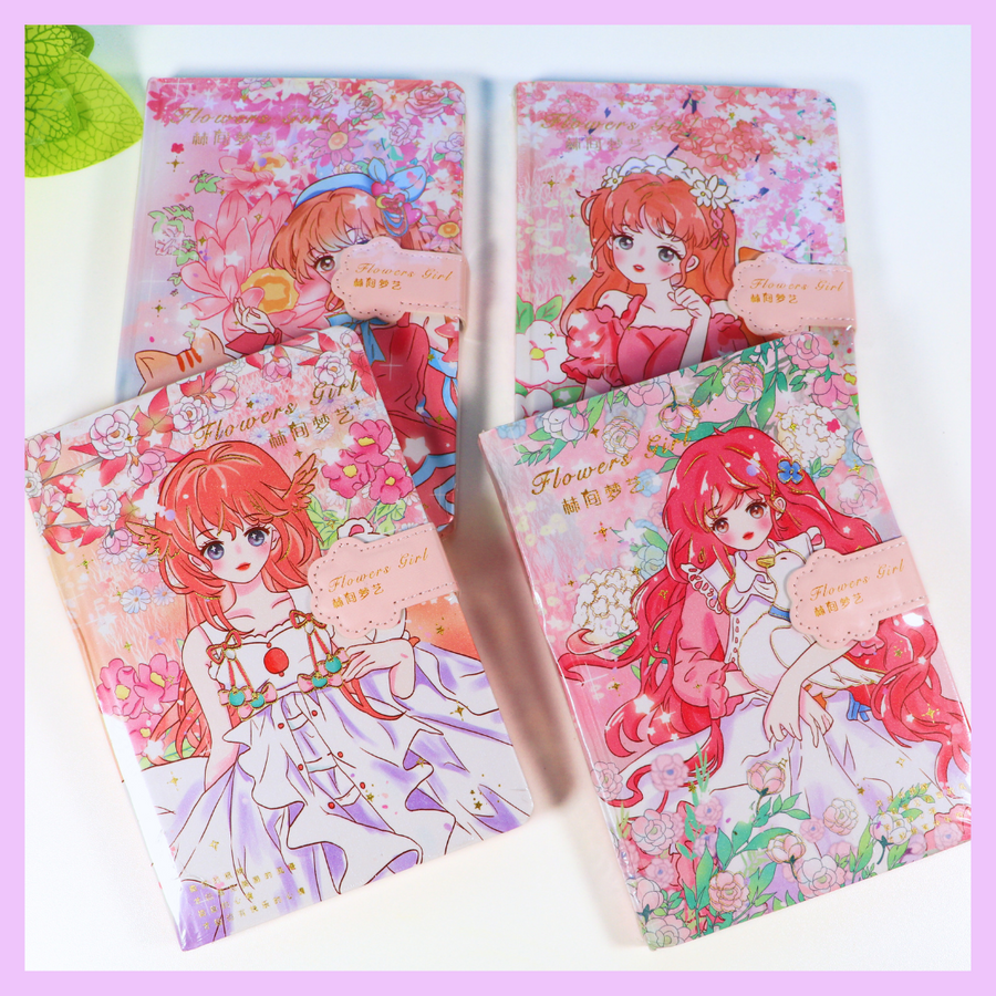 Kawaii flower girl journal assorted covers