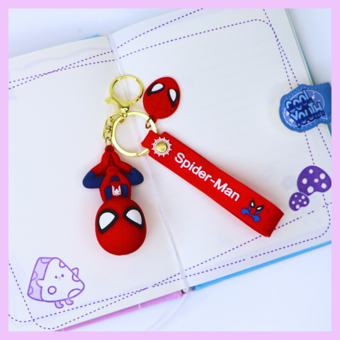 Hanging Spider-Man keychain design