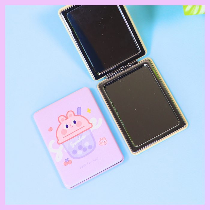 Purple sipper design pocket mirror