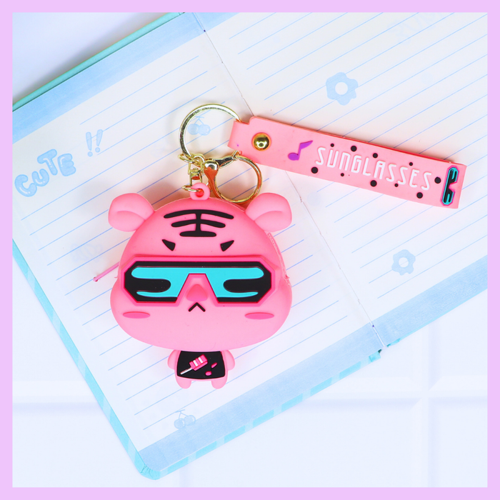 Pink tiger silicone coin pouch