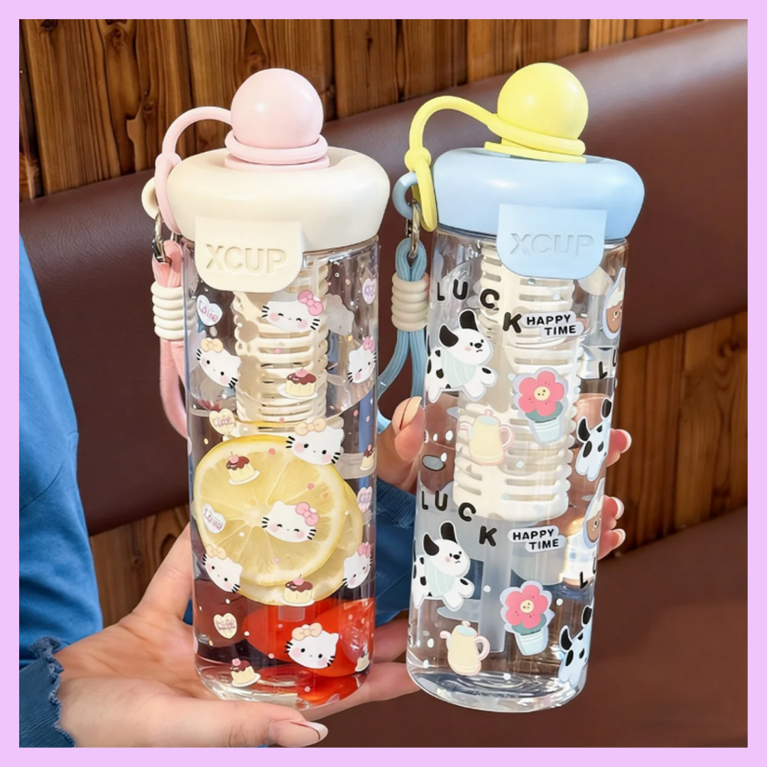 Kawaii XCUP water bottles with built in infuser