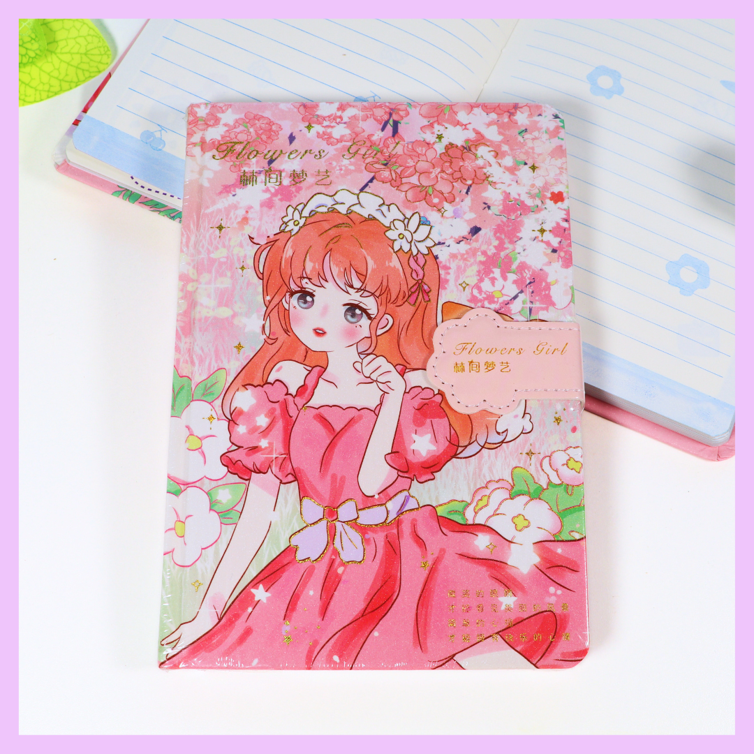 Kawaii flower girl journal alternate design