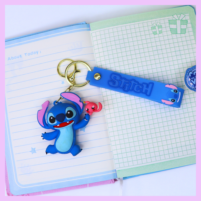 Stitch happy character keychain
