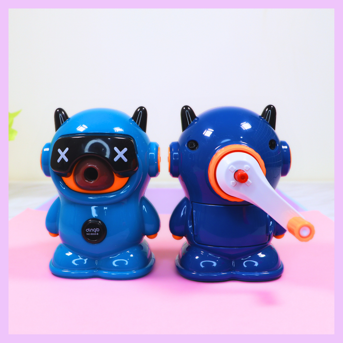 Small robot pencil sharpener for a pencil case