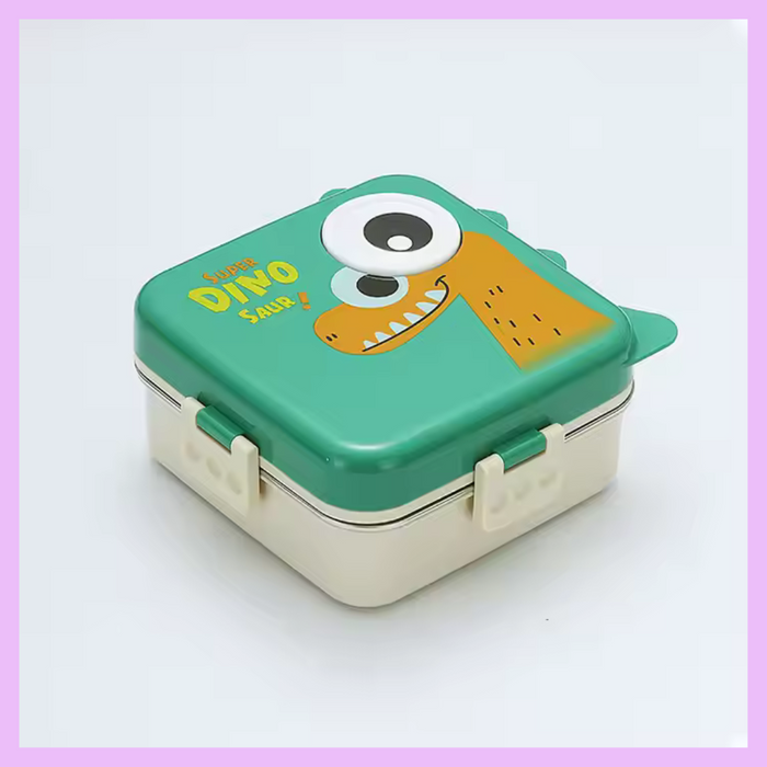 Green dinosaur bento tiffin box for kids