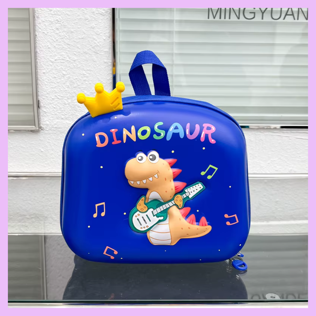 Blue dinosaur LED hard shell bag