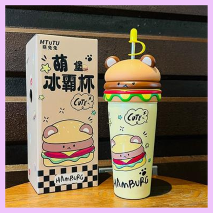 Cute burger tumbler for hot and cold beverages