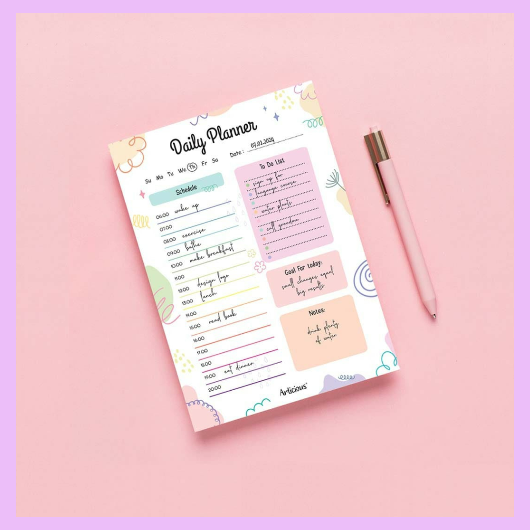 Daily planner design for school and work planning