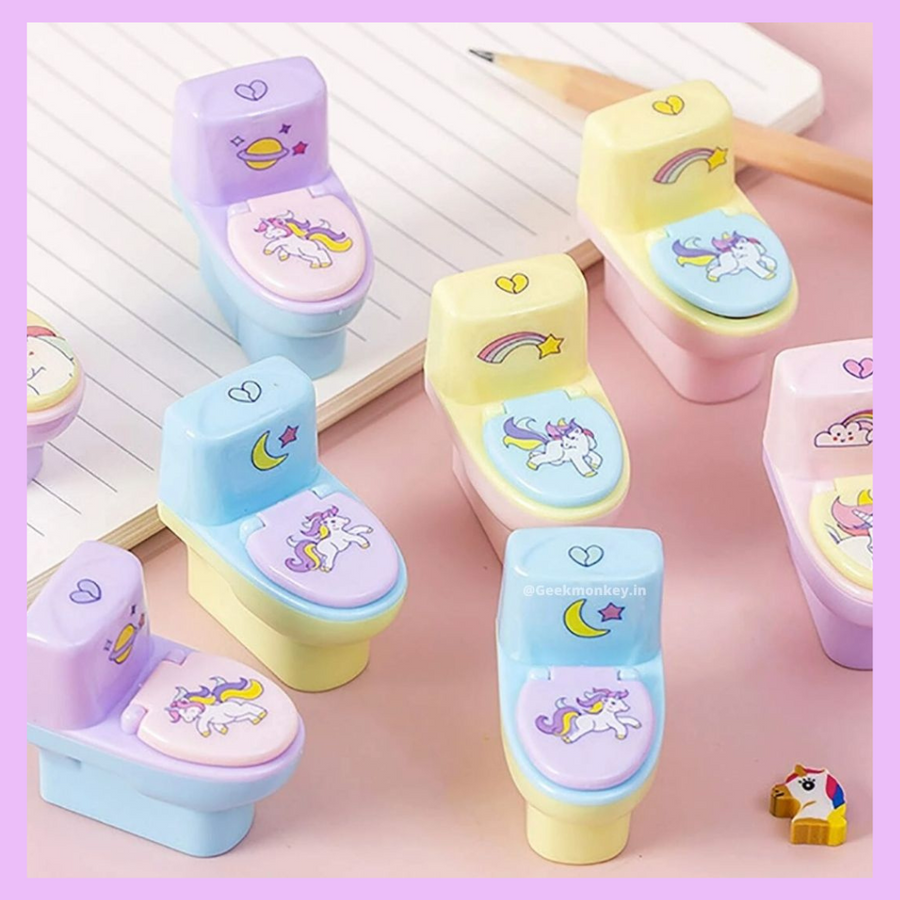 Toilet shaped novelty pencil sharpener