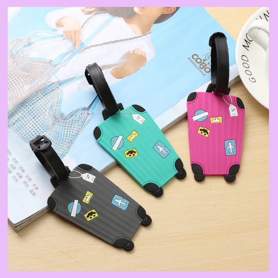 Suitcase shaped luggage tag